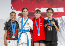 2026,SKL,Saalsporthalle,Swiss Karate League,Zürich,Siegerehrung,Medal Ceremony,Noeline Maillard,Soli Hildenbrand,Arin Tasdemir,Juliette Byland,Karaté Club Jaguar Vallorbe,Nippon Training Urdorf / Dietikon,Hayabusa Karate Do Basel,Karate Club Valais