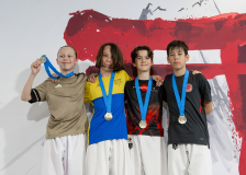 2026,SKL,Saalsporthalle,Swiss Karate League,Zürich,Siegerehrung,Medal Ceremony,Ylan Robert,Livio Marti,Colin McGuinness,Ilija Radosavljevic,Karaté Club Jaguar Vallorbe,KARATESCHULE WAUWIL,Shukokai Dojo Wetzikon,Nippon Training Urdorf / Dietikon