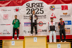 Shukokai Dojo Wetzikon, Siegerehrung, Schweiz, Schweizermeisterschaft, Sursee, 2025, Championnat Suisse, Swiss Championship, Switzerland, Nevio Iseppi, Vitor Madureira Moreira, Quinten de Smedt, Noah Maurer, Nippon Training Urdorf / Dietikon, Karateschule Flawil, Shotokan Karateschule St. Gallen