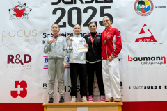 Siegerehrung, Schweiz, Schweizermeisterschaft, Sursee, 2025, Championnat Suisse, Swiss Championship, Switzerland, Reda Line, EKTS Lausanne Vufflens, Kimura Shukokai Karate Limmattal, Neuchâtel Karaté-do, Shorin Ryu Karate Do Kloten, Viktoria Kolarova, Gioia Pace, Vittoria Adduci