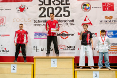 Siegerehrung, Schweiz, Schweizermeisterschaft, Sursee, 2025, Championnat Suisse, Swiss Championship, Switzerland, Diogo Costa Freitas, Shorin Ryu Karate Do Kloten, Ikigaido Karate Fällanden, Nippon Training Urdorf / Dietikon, Evan Morgese, Lukas Scheidegger, Moritz Meier
