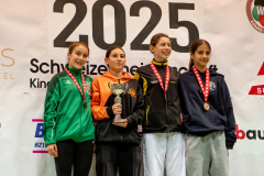 Siegerehrung, Schweiz, Schweizermeisterschaft, Sursee, 2025, Championnat Suisse, Swiss Championship, Switzerland, Almina Oymak, Shinsei Kan Lenzburg, Alisha Widmer, Thalia Alonso, Jessica Frischknecht, Karateschule Altstätten, Kihon Karaté Club La Chaux-de-Fonds, Karatecenter Reto Kern Kreuzlingen