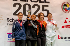 Siegerehrung, Schweiz, Schweizermeisterschaft, Sursee, 2025, Championnat Suisse, Swiss Championship, Switzerland, Eza Guye, Neuchâtel Karaté-do, Samantha Henry, Felicia Wächter, Sara Gres, KEN WA KAI GOJU-RYU KARATE-DO, Karate Do Brugg, Shinsei Kan Lenzburg
