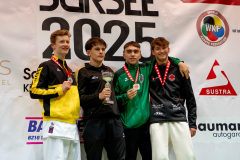 Shukokai Dojo Wetzikon, Siegerehrung, Schweiz, Schweizermeisterschaft, Sursee, 2025, Championnat Suisse, Swiss Championship, Switzerland, Tobias Riedel, Cebrail Baumgartner, Hayabusa Karate Do Basel, Bjarne Kühl, Vitor Madureira Moreira, Karatecenter Reto Kern Kreuzlingen, Karateschule Flawil