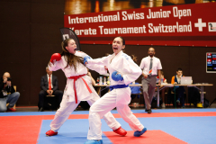 2024, Swiss International Junior Open, Basel, Schweiz, Kumite, Larissa De Carlo, Ecrin Karadeniz, Shukokai Dojo Wetzikon, SSKF Karate Team