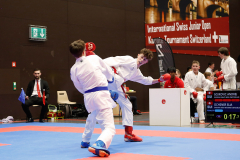 2024, Swiss International Junior Open, Basel, Schweiz, Kumite, Elia Ochsner, Andrej Gojkovic, Shukokai Dojo Wetzikon, Fudokan Karate Basel