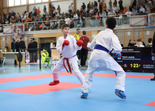 2025, Swiss Karate League, Bonstetten, Schweiz, Kumite, Shukokai Dojo Wetzikon, Arian Ajvazi, Azahel Tesfay, Hayabusa Karate Do Basel