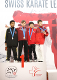 2025, Swiss Karate League, Bonstetten, Schweiz, Kumite, Siegerehrung, Ippon Karaté Club Tivoli Genève, Hayabusa Karate Do Basel, Karateschule Sursee, Karate Club Valais, Sviatoslav Illiuk, Yonatan Elias, Leo Roos, Noa Truong