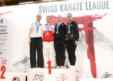 2025, Swiss Karate League, Bonstetten, Schweiz, Kumite, Siegerehrung, KSC Siggenthal, Karate Do Brugg, Shukokai Dojo Wetzikon, Neuchâtel Karaté-do, Yuna Müri, Lenya Lawrenz, Maya Boccone, Susan Alari