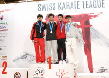 2025, Swiss Karate League, Bonstetten, Schweiz, Kumite, Siegerehrung, Shinsei Kan Lenzburg, BUSHIDO BADEN, Neuchâtel Karaté-do, Karate Club Valais, Dominic del Medico, Elias Roland Berge, Daniele Giaquinto, Dorat Hasani