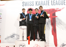 2025, Swiss Karate League, Bonstetten, Schweiz, Kumite, Siegerehrung, Tobias Riedel, Karl Ravas, Dren Berisha, Nico Glauser, Shukokai Dojo Wetzikon, Hayabusa Karate Do Basel, Karate-Do Balsthal