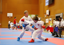 2024, Swiss Karate League, Neuchâtel, Schweiz, Kumite, Timéo Maillard, Ippon Karaté Club Tivoli Genève, Valerio Klauser, Karateschule Sursee
