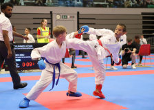 2024, Swiss Karate League, Neuchâtel, Schweiz, Kumite, Shukokai Dojo Wetzikon, Colin McGuinness, Jeru Huber, Shito Ryu Karate Do Uri