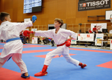 2024, Swiss Karate League, Neuchâtel, Schweiz, Kumite, Shukokai Dojo Wetzikon, Linus Gubler, Luka Toni Krivic, Karate Do Brug