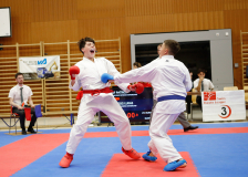 2024, Swiss Karate League, Neuchâtel, Schweiz, Kumite, Shukokai Dojo Wetzikon, Patrick Graf, Lukas Anderegg, Karatedo Lyss-Aarberg