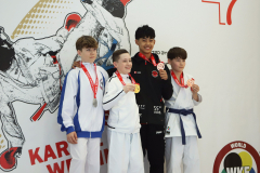 2024, Swiss Karate League, Wettingen, Schweiz, Kata, Siegerehrung, Ramon Limacher, Corsin Dion Lüthi, Karl Ravas, Alec Deucher, Shukokai Dojo Wetzikon, Ken Shi Kai Karateschule Schwamendingen, Karate Do Brugg, Karate Emme