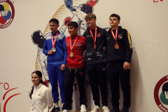 2024, Swiss Karate League, Wettingen, Schweiz, Kumite, Siegerehrung, Samuel Dos Santos, Nilo Frei, Cebrail Baumgartner, Benjamin Appenzeller, Elena Quirici, Shukokai Dojo Wetzikon, Karate-Do Biel-Bienne - Zen Shin, Karatedo Lyss-Aarberg, Hayabusa Karate Do Basel, Quirici2020