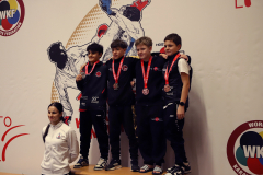 2024, Swiss Karate League, Wettingen, Schweiz, Kumite, Siegerehrung, Jonathan Tiefenauer, Devrim Yildirim, Moritz Meier, Marlo Bugatti, Elena Quirici, Quirici2020, Shukokai Dojo Wetzikon, Hayabusa Karate Do Basel, Nippon Training Urdorf / Dietikon