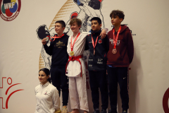 2024, Swiss Karate League, Wettingen, Schweiz, Kumite, Siegerehrung, Bjarne Kühl, Pavle Dzuverovic, Sofiane Souici, Caleb Gossweiler, Elena Quirici, Quirici2020, Shukokai Dojo Wetzikon, Karatecenter Reto Kern Kreuzlingen, Kimura Shukokai Karate Limmattal, Ippon Karaté Club Tivoli Genève