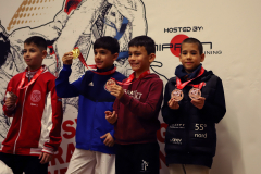 2024, Swiss Karate League, Wettingen, Schweiz, Kumite, Siegerehrung, Darvin Kaya, Adam Badran, Lorenzo Sanjurjo, Colin McGuinness, Shukokai Dojo Wetzikon, Karate-Do Balsthal, Shorin Ryu Karate Do Kloten, Ippon Karaté Club Tivoli Genève