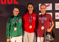 Alisha Widmer,KARATESCHULE ALTSTÄTTEN,KARATE CLUB VALAIS,IPPON KARATÉ CLUB TIVOLI GENÈVE,Ysee Rousseau,Thaliana Lalic,Siegerehrung,Swiss Karate League,Gossau,Züri Oberland,2026,Medal Ceremony,SKL