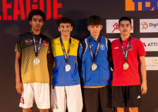 Merih Solomon,Caleb Gossweiler,Marius Nguyen,Elie Hachem,Kihon Karaté Club La Chaux-de-Fonds,Shukokai Dojo Wetzikon-Volketswil-Winterthur,HAYABUSA KARATE DO BASEL,KARATÉ CLUB JAGUAR VALLORBE,Siegerehrung,Swiss Karate League,Gossau,Züri Oberland,2026,Medal Ceremony,SKL