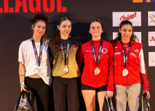 Sylvie Naef,Thelma Bruchez,Aurelia Singh,Pia Dumitras,ELSON SPORT & KARATE,KARATE CLUB VALAIS,KARATECENTER RETO KERN KREUZLINGEN,Hayabusa Karate Do Basel,Siegerehrung,Swiss Karate League,Gossau,Züri Oberland,2026,Medal Ceremony,SKL