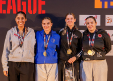 Shania Bonny,Soukaina Pena-Prata,Aya Ben Aicha,NEUCHÂTEL KARATÉ-DO,Shukokai Dojo Wetzikon-Volketswil-Winterthur,Pauline Bonjour,Karatedo Lyss-Aarberg,Siegerehrung,Swiss Karate League,Gossau,Züri Oberland,2026,Medal Ceremony,SKL