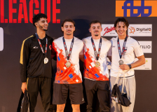 Ahmad Khames,Gabriele Di Gioia,Ilario Solazzo,Raffaele Di Gioia,KARATE DO BRUGG,HAYABUSA KARATE DO BASEL,KARATE CLUB FRIBOURG,Siegerehrung,Swiss Karate League,Gossau,Züri Oberland,2026,Medal Ceremony,SKL