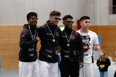Kantonalmeisterschaft, Zürich, Bonstetten, 2024, Siegerehrung, Schweiz, Peraveen Raveendran, Januyan Logeswaran, Riccardo Terribilini, Shukokai Dojo Wetzikon